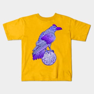 Magic blue crow Kids T-Shirt